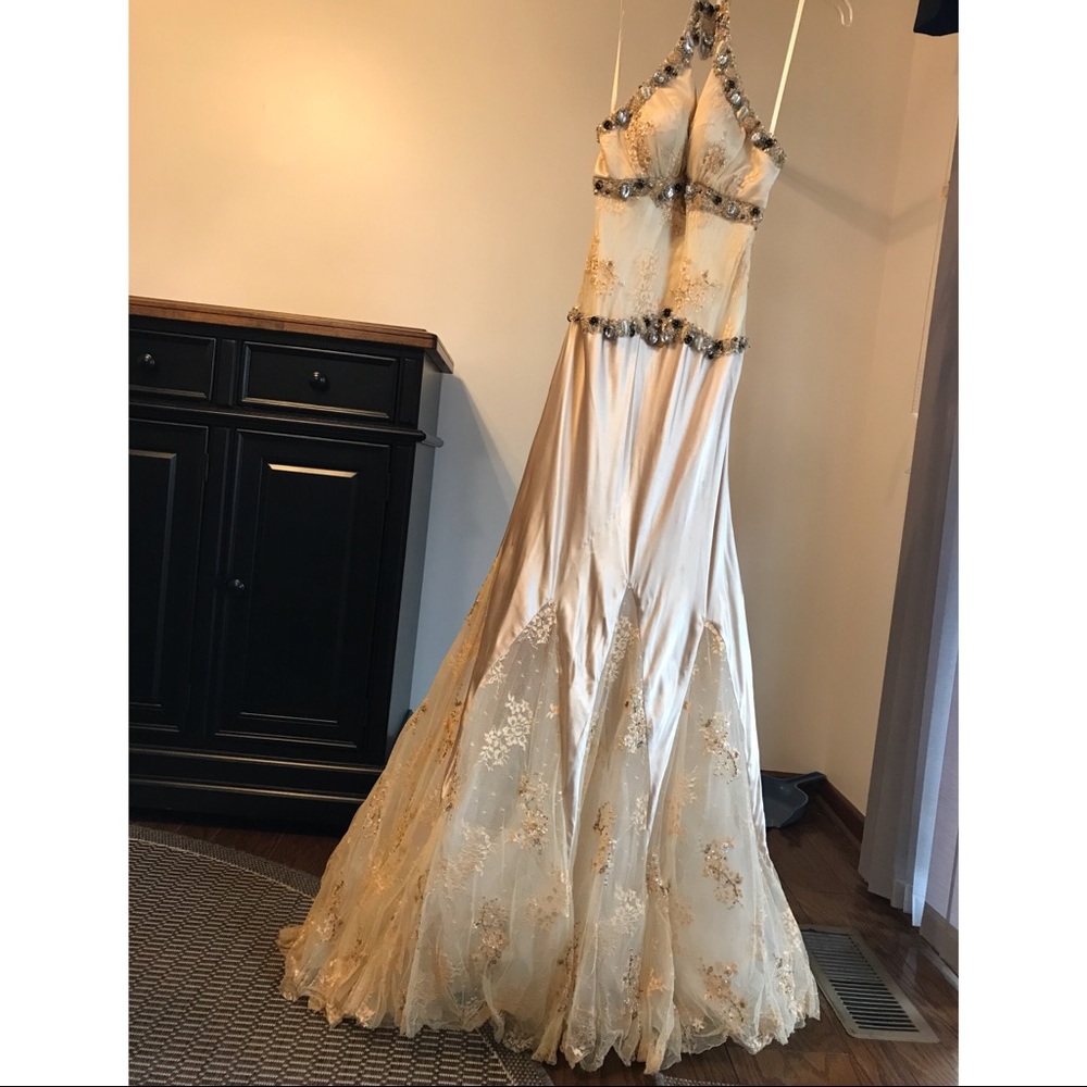 Pale Gold/ Cream Full Length Gown